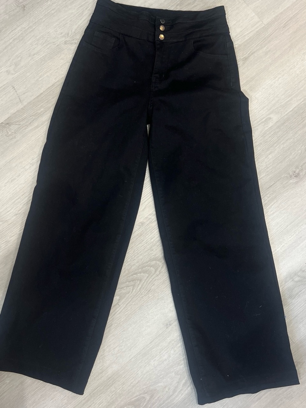 High-Rise Wide Leg Black Pants